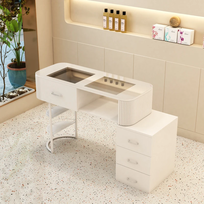 Tech Accessories Stand - Mesa de Manicure Luxuosa Nórdica Branca