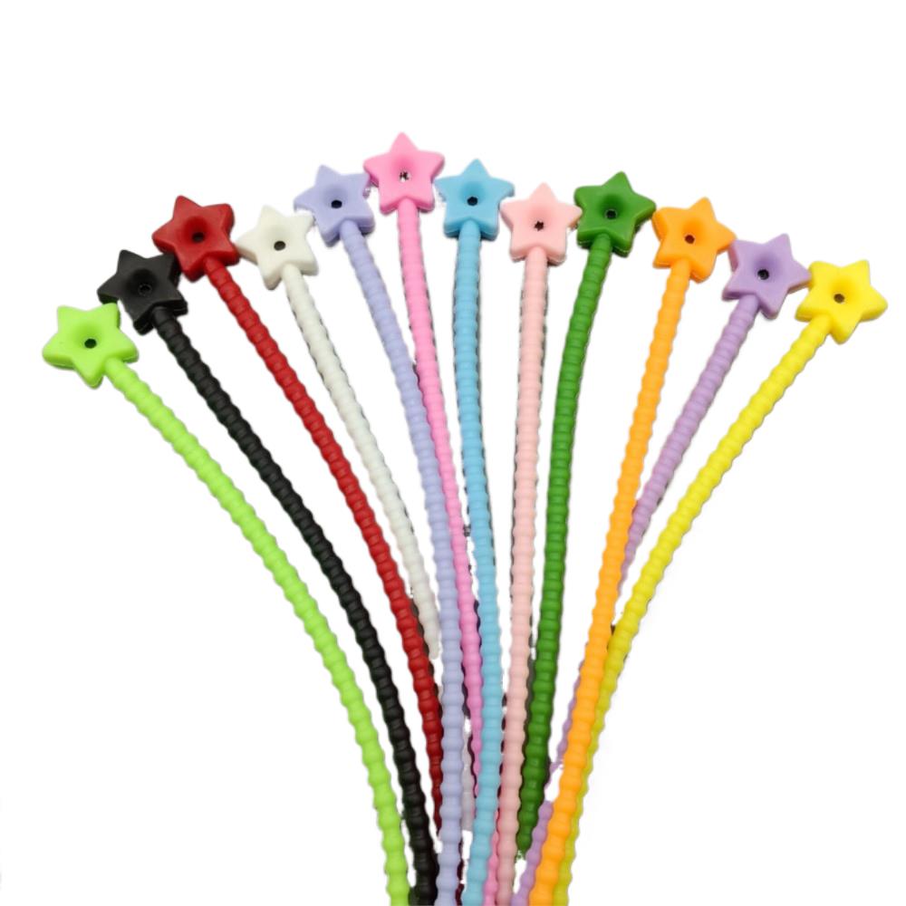 10 pçs flor estrela silicone c - Cable Organizer Bag avaliação e preço